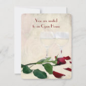 赤いバラとワインの記念日 招待状 (正面)