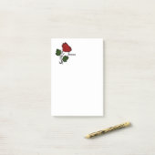 赤いバラと名前 ポストイット (デスク上)