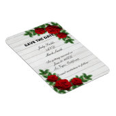 赤いバラと松の枝クリスマスデートを保存 マグネット (右側)