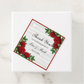 赤いバラと松の枝クリスマス結婚の フェイバータグ (インサイチュ)