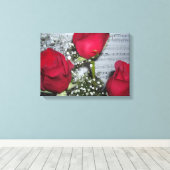 赤いバラと楽譜 キャンバスプリント (インサイチュ (ウッドフロア))