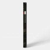 赤いバラと白い煙 モノグラム iPhoneケース (左側面)