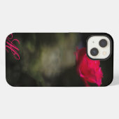 赤いバラと白い煙 モノグラム iPhoneケース (裏面横)