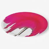 赤いバラと白い空の紙皿 ペーパープレート (アングル)