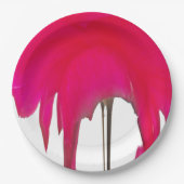 赤いバラと白い空の紙皿 ペーパープレート (正面)