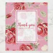 赤いバラと白い背景プリントワインラベル ワインラベル (シングルラベル)