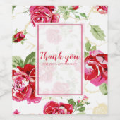 赤いバラと白い背景プリントワインラベル ワインラベル (シングルラベル)