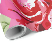 赤いバラと白のクラシックなプリント包装紙 ラッピングペーパー (ロールコーナー)