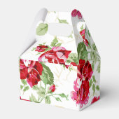 赤いバラと白のクラシックプリントの好意ボックス フェイバーボックス (裏面サイド)