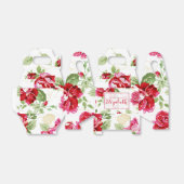 赤いバラと白のクラシックプリントの好意ボックス フェイバーボックス (折り畳みなし)