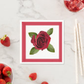 赤いバラと紙縁ど製ナプキン スタンダードカクテルナプキン (インサイチュ)