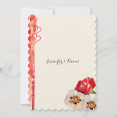 赤いバラと芍薬のオーダーメイド招待状 招待状 (裏面)