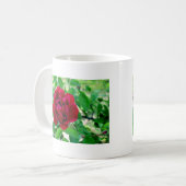 赤いバラと芽 コーヒーマグカップ (正面左)