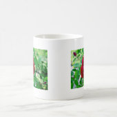 赤いバラと芽 コーヒーマグカップ (中央)