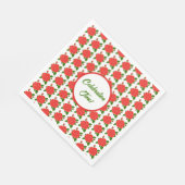 赤いバラと芽 スタンダードランチョンナプキン (角)