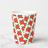 赤いバラと芽 紙コップ (右)