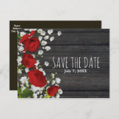 赤いバラと赤ちゃんの息の木の日を保存 案内ポストカード (正面/裏面)