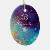 赤いバラと金ゴールドイエローのカーニバルマスク セラミックオーナメント (裏面)