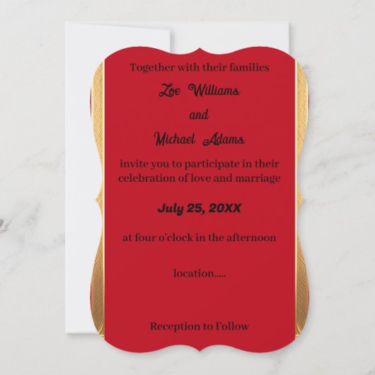 赤いバラと金色のフレーム、ゴシック様式のスタイル写真 (裏面)