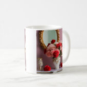 赤いバラと鏡，ロマンス コーヒーマグカップ (正面右)