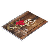 赤いバラと馬ビットカントリーウェスタン結婚ズ ノートブック (左側)