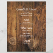 赤いバラと馬ビットカントリー結婚式メニュー (裏面)