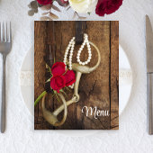 赤いバラと馬ビットカントリー結婚式メニュー