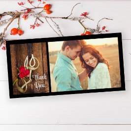 赤いバラと馬ビット西結婚の感謝 サンキューカード