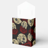 赤いバラと骸骨 グレー ブラック フラワー ゴシック フェイバーボックス (オープン)