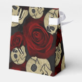 赤いバラと骸骨 グレー ブラック フラワー ゴシック フェイバーボックス (裏面サイド)