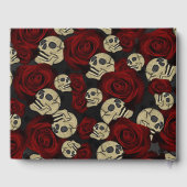 赤いバラと骸骨 グレー ブラック フローラル ゴシック ゲストブック (裏面)