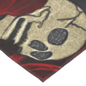 赤いバラと骸骨 グレー ブラック フローラル ゴシック テーブルクロス (アングル)