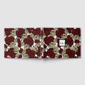 赤いバラと骸骨 ブラック フローラル ゴシック ホワイト ゲストブック (全面)