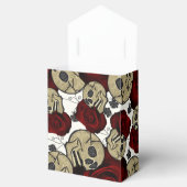 赤いバラと髑髏 ブラック フローラル ゴシック ホワイト フェイバーボックス (オープン)