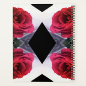 赤いバラと黒いダイヤモンド幾何学的パターン プランナー手帳 (裏面)