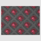 赤いバラと黒のダマスクのデコページ 薄葉紙 (正面)