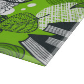 赤いバラにフクロウ カッティングボード (角)