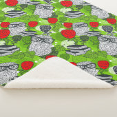 赤いバラにフクロウ シェルパブランケット (3/4)