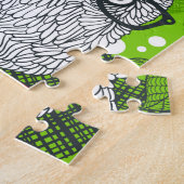 赤いバラにフクロウ ジグソーパズル (側面)