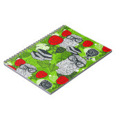 赤いバラにフクロウ ノートブック (左側)