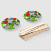 赤いバラにフクロウ ハンドファン (組立なし)