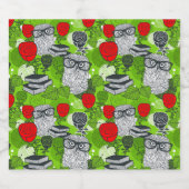 赤いバラにフクロウ ビールラベル (シングルラベル)