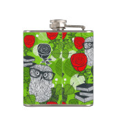 赤いバラにフクロウ フラスク (裏面)