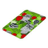 赤いバラにフクロウ マグネット (左側)