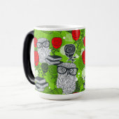 赤いバラにフクロウ モーフィングマグカップ (正面左)
