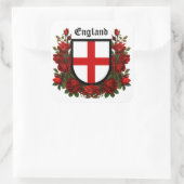 赤いバラに囲まれた聖ジョージの盾|過去記事 スクエアシール (バッグ)