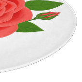 赤いバラに芽が出る カッティングボード (角)