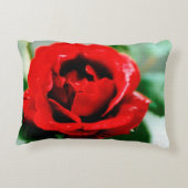 赤いバラに露 アクセントクッション (裏面)