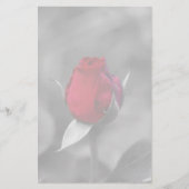 赤いバラのつぼみの文房具 便箋 (正面)