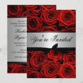 赤いバラのウェディングオーダーメイド招待状 招待状 (正面/裏面)